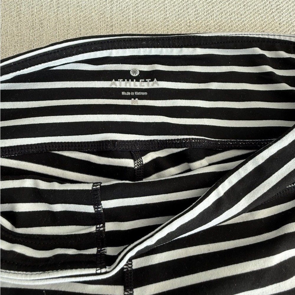 Athleta Monochrome Striped Leggings